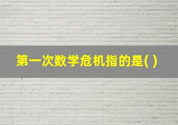 第一次数学危机指的是( )